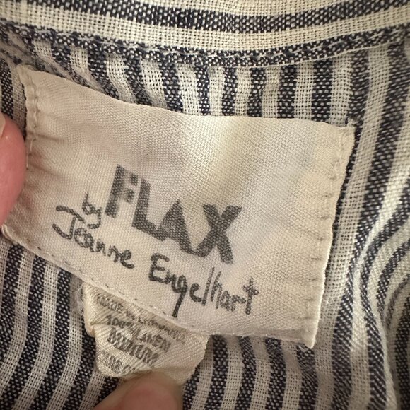 Flax Monochrome Striped Button Down Shirt - Picture 2 of 6